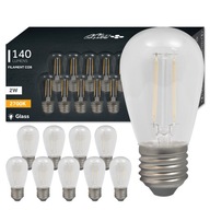 10x E27 LED FILAMENT 2W HEAT žiarovka na girlandy