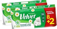 Velvet Toaletný papier Harmanček a Aloe 3-vrstvový (8+2) 10 roliek Velvet Toaletný papier Harmanček a Aloe 3-vrstvový (8+2) 10 roliek