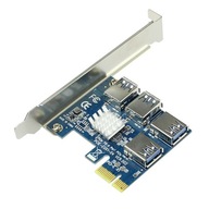 Riser PCI-E 1x - 4x USB 3.0 adaptér Riser PCI-E 1x - 4x USB 3.0 adaptér