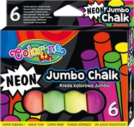 Neon Chalk Jumbo Chalk, 6 ks