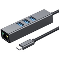 HUB USB-C Ethernet RJ45 Gigabit 1000 Mb/s adaptér HUB USB-C Ethernet RJ45 Gigabit 1000 Mb/s adaptér