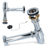 Umývadlový sifón z chrómovej mosadze 1 1/4'' Click Clack Umývadlový sifón z chrómovej mosadze 1 1/4'' Click Clack
