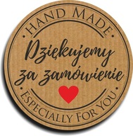 HAND MADE nálepky Ďakujeme za objednanie 100 ks HAND MADE nálepky Ďakujeme za objednanie 100 ks