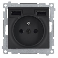 SIMON 54 ZÁSUVKA + NABÍJAČKA 2x USB 2.1A MATNÁ ČIERNA DGZ1ZUSB2AA.01/49 SIMON 54 ZÁSUVKA + NABÍJAČKA 2x USB 2.1A MATNÁ ČIERNA DGZ1ZUSB2AA.01/49