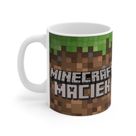 Hrnček + darček k hre na pozadí s menom dieťaťa Minecraft