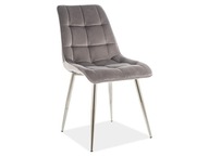 Čalúnená stolička CHIC CHROM VELVET, šedá/chróm Čalúnená stolička CHIC CHROM VELVET, šedá/chróm