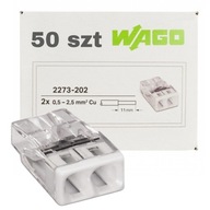 WAGO 2273-202 RÝCHLOSPOJKA TLAČ. DRÔT 2x0,5-2,5mm2 50 KS WAGO 2273-202 RÝCHLOSPOJKA TLAČ. DRÔT 2x0,5-2,5mm2 50 KS