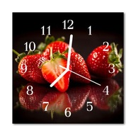 Sklenené nástenné hodiny Silent Strawberries Fruit Sklenené nástenné hodiny Silent Strawberries Fruit