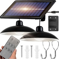 SOLÁRNE LED ZÁVESNÉ LAMPY SET 2x LUSTER SOLÁRNY PANEL DIAĽKOVÉ OVLÁDANIE DO ZÁHRAD
