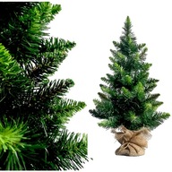 Malý umelý vianočný stromček, BOROVICA rozprávkovo zelená, 60 cm, juta, plastový stojan