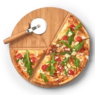DOSKA NA KRAJENIE PODÁVANIA 32 cm + NÔŽ NA PIZZU DOSKA NA KRAJENIE PODÁVANIA 32 cm + NÔŽ NA PIZZU