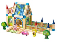 Drevené stavebné bloky na stavbu domu 6v1 ECOTOYS Drevené stavebné bloky na stavbu domu 6v1 ECOTOYS