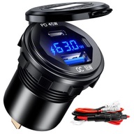 12/24V zásuvka Autonabíjačka PD USB QC3.0 12/24V zásuvka Autonabíjačka PD USB QC3.0