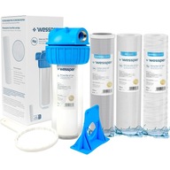 Predfilter na úpravu vody, 1 palcové telo + 4x 10" filtračná vložka Predfilter na úpravu vody, 1 palcové telo + 4x 10" filtračná vložka