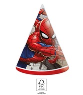 Papierové narodeninové čiapky Spider-man 6 ks.