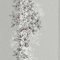 Tapeta 6471-10 Select Stripe Flowers Leaves Grey