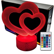Nočná lampa 2 srdiečka 3D LED LAMPA Nočná lampa 2 srdiečka 3D LED LAMPA