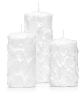 Biele vločkové sviečky, sada 3 kusov, výška 7 cm Biele vločkové sviečky, sada 3 kusov, výška 7 cm
