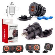 NABÍJAČKA DO AUTOMOBILU NA MOTORKU 2X USB QC AMiO NABÍJAČKA DO AUTOMOBILU NA MOTORKU 2X USB QC AMiO
