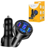 RÝCHLA NABÍJAČKA DO AUTO RÝCHLA 4xUSB 66W 3.1A QC 3.0 RÝCHLO SVIEČENÁ RÝCHLA NABÍJAČKA DO AUTO RÝCHLA 4xUSB 66W 3.1A QC 3.0 RÝCHLO SVIEČENÁ