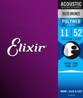 ELIXIR 11025 CUSTOM LIGHT 11-52 PW AKUSTYK ELIXIR 11025 CUSTOM LIGHT 11-52 PW AKUSTYK