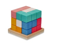 AdamToys Farebné kocky Drevená kocka tetris