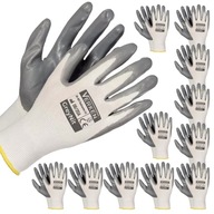 12x NITRILOVÉ OCHRANNÉ PRACOVNÉ RUKAVICE Verken GreyNit Veľ. Polyester 9/L 12x NITRILOVÉ OCHRANNÉ PRACOVNÉ RUKAVICE Verken GreyNit Veľ. Polyester 9/L