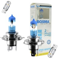 BOSMA H4 HALOGÉNOVÁ ŽIAROVKA SUPER BIELA 4300K LED EFEKT VEĽMI VÝKONNÝ + W5W BOSMA H4 HALOGÉNOVÁ ŽIAROVKA SUPER BIELA 4300K LED EFEKT VEĽMI VÝKONNÝ + W5W