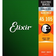 Gitarové struny Elixir NanoWeb Steel 45-105
