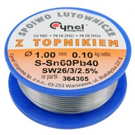 Spájkovacia náplň Sn60Pb40 SW26 1 mm 100 g Spájkovacia náplň Sn60Pb40 SW26 1 mm 100 g