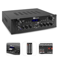 2-zónový zosilňovač 100W USB SD BT FM LED diaľkový ovládač 2-zónový zosilňovač 100W USB SD BT FM LED diaľkový ovládač