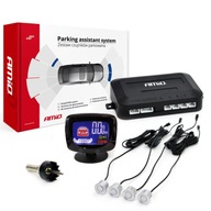 Cúvacie parkovacie senzory s LED LCD displejom, strieborné senzory Cúvacie parkovacie senzory s LED LCD displejom, strieborné senzory
