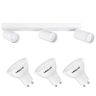 SET Stropné svietidlo, prisadené lištové LED svietidlo + 3x GU10 5,5W SET Stropné svietidlo, prisadené lištové LED svietidlo + 3x GU10 5,5W