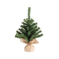 Malý vianočný stromček v jutovom vrecku, 45 cm