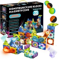 MAGNETICKÉ STAVEBNÉ BLOKY ŽIARENÁ DRÁHA 75 ks MAGNETICKÉ STAVEBNÉ BLOKY ŽIARENÁ DRÁHA 75 ks