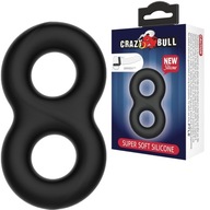 Čierny silikónový erekčný krúžok CRAZY BULL na penis a semenníky "Eight". Čierny silikónový erekčný krúžok CRAZY BULL na penis a semenníky "Eight".