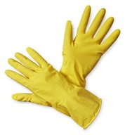 Domáce gumené vločkové rukavice žlté M