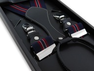 Tmavo modré a červené pánske traky k nohaviciam SZ38 Tmavo modré a červené pánske traky k nohaviciam SZ38