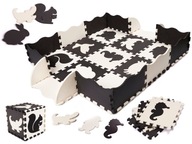 PUZZZLE IN A BOX podložka do ohrádky 25ks. ČIERNA A BIELA PUZZZLE IN A BOX podložka do ohrádky 25ks. ČIERNA A BIELA
