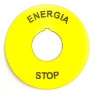 Žltá doska ENERGY STOP 60mm Popis gravírovania