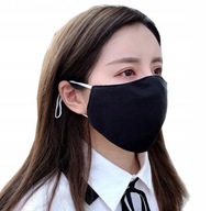 Bavlnená maska ​​s gumičkou, bezpečná čierna