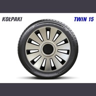 HUBCAPS TWIN 15 Strieborná a čierna Súprava 4 kusov HUBCAPS TWIN 15 Strieborná a čierna Súprava 4 kusov