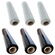 ČIERNA STRETCH FÓLIA + ČIERA TRANSPARENTNÁ 2,8KG netto 3KG FÓLIA 6 kusov ČIERNA STRETCH FÓLIA + ČIERA TRANSPARENTNÁ 2,8KG netto 3KG FÓLIA 6 kusov