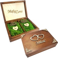 Snubný prsteň Box Moss Rustikálne svadobné Snubný prsteň Box Moss Rustikálne svadobné