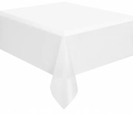 Veľký biely fóliový obrus odolný voči škvrnám na stôl
