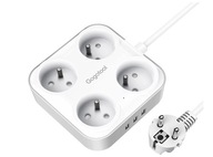 Predlžovací kábel so 4 zásuvkami a 3 USB portami Gogotool