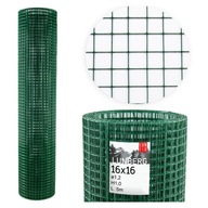 Zvárané pletivo + PVC zelené 16x16x1,2 h / 1,0x5 m