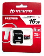 TRANSCEND 16 GB micro SD HC Class 10 Premium 90 MB TRANSCEND 16 GB micro SD HC Class 10 Premium 90 MB