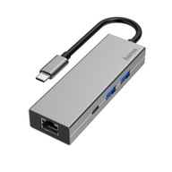 HAMA MultiPort USB-C 2xUSB-A3.2; 1xTyp-C; 1xLAN