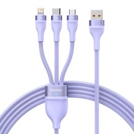 Kábel 3v1 pre rýchle nabíjanie USB USBC MicroUSB Iphone Lightning 1,2m